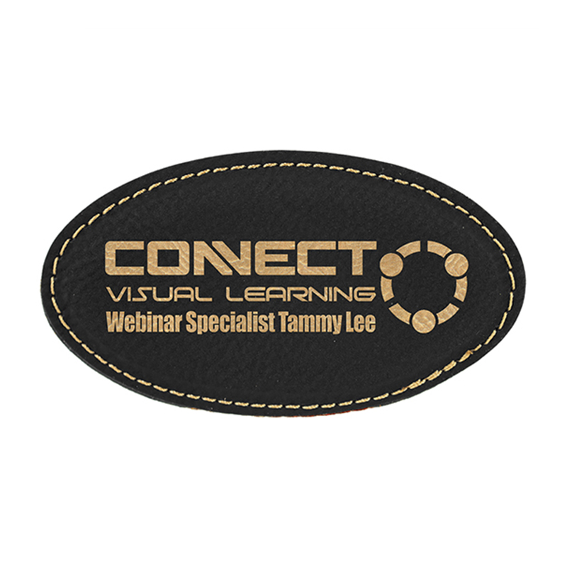 Leatherette Oval Names Badges