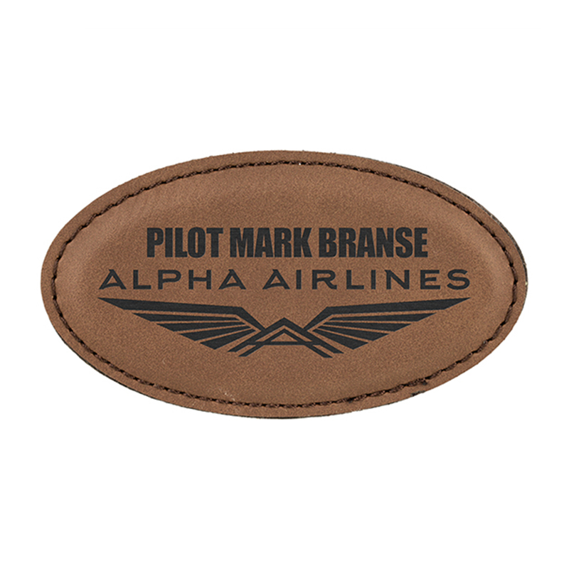 Laserable Leatherette ovalis Badge Blank cum Magnet
