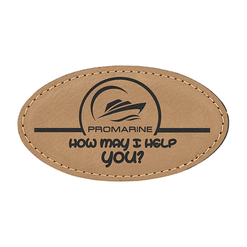Laserable Leatherette ovalis Badge Blank cum Magnet