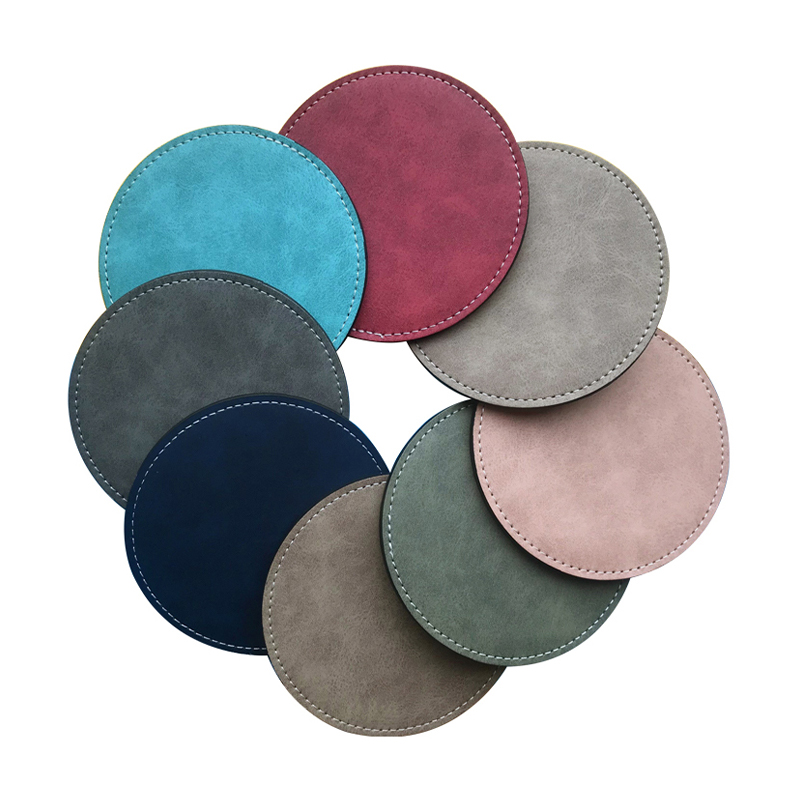 Sublimatione PU Leather Mug Coaster -Round