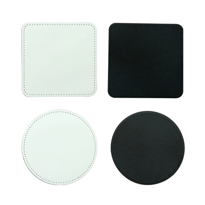 Sublimatione PU Leather Mug Coaster -Round