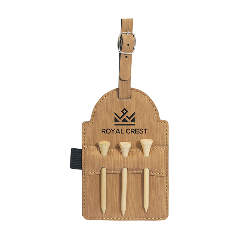 Laserable Leatherette Golf Bag Tag cum Tees