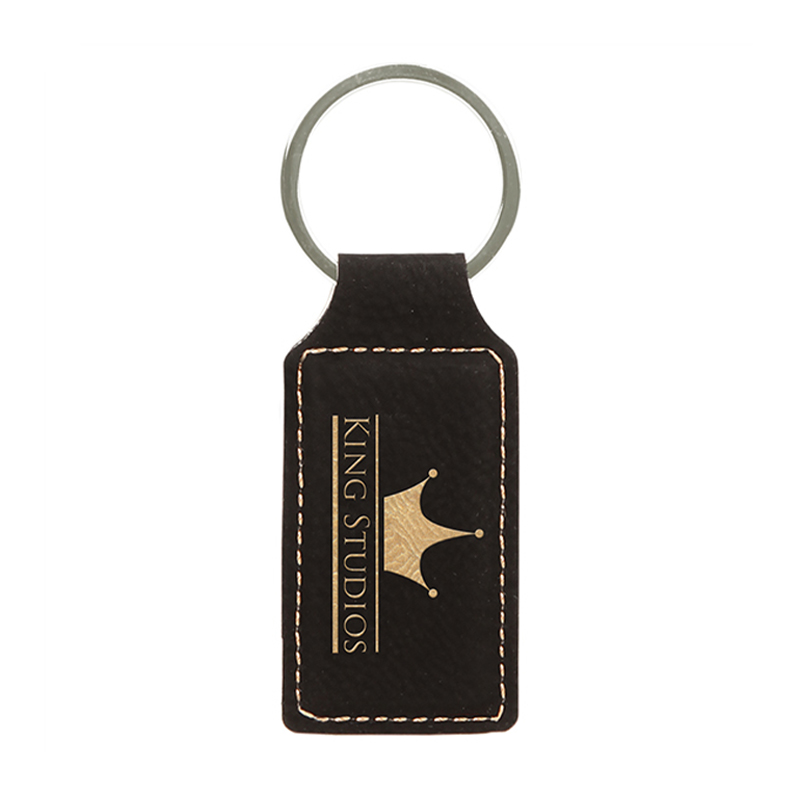 Laserable Leatherette Rectangulum Keychain