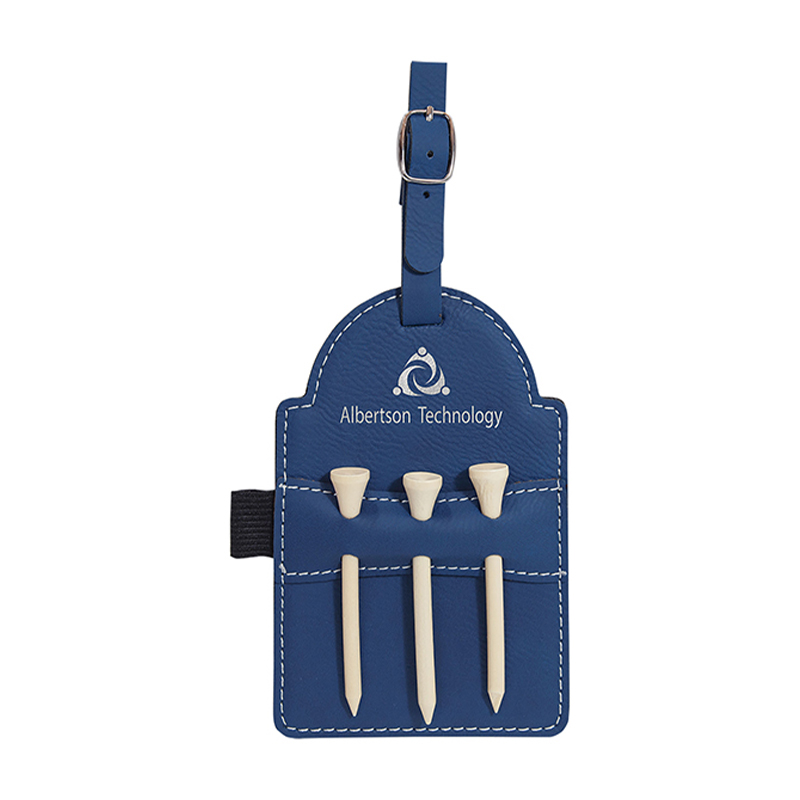 Laserable Leatherette Golf Bag Tag cum Tees