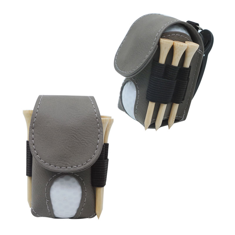Laserable Leatherette Golf Ball Holder cum V lignea Tees