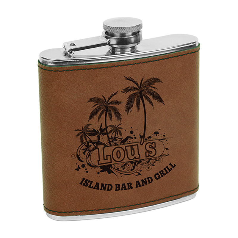 Laserable Leatherette Flasks