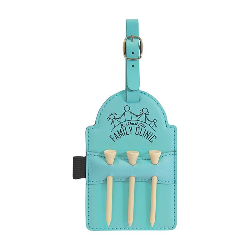 Laserable Leatherette Golf Bag Tag cum Tees