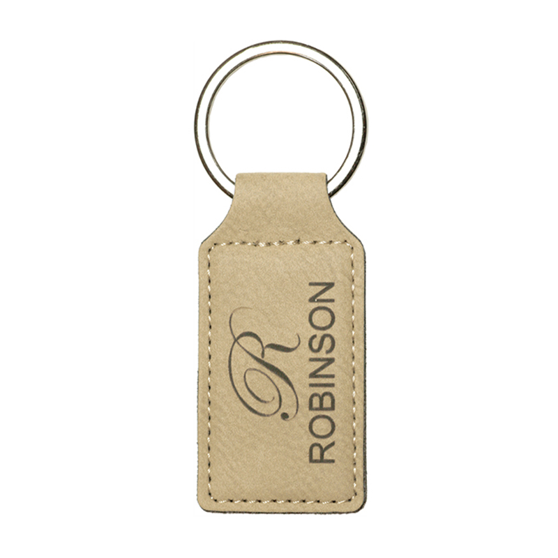 Laserable Leatherette Rectangulum Keychain