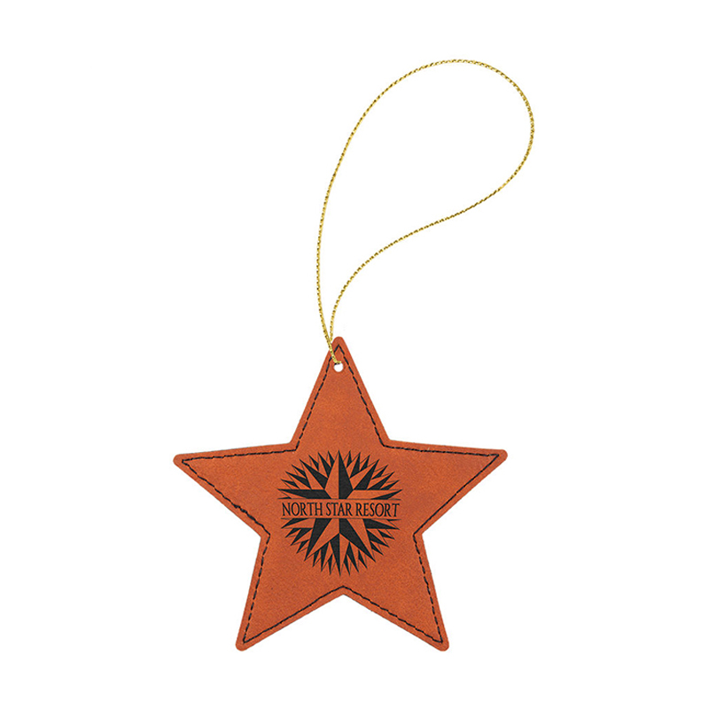 Laserable Leatherette Star Ornament