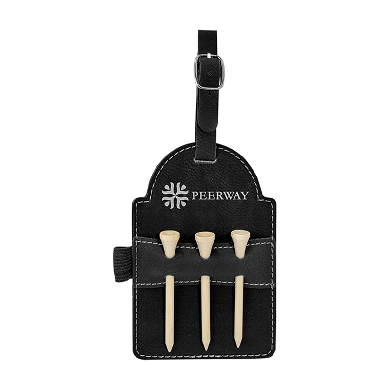 Laserable Leatherette Golf Bag Tag cum Tees