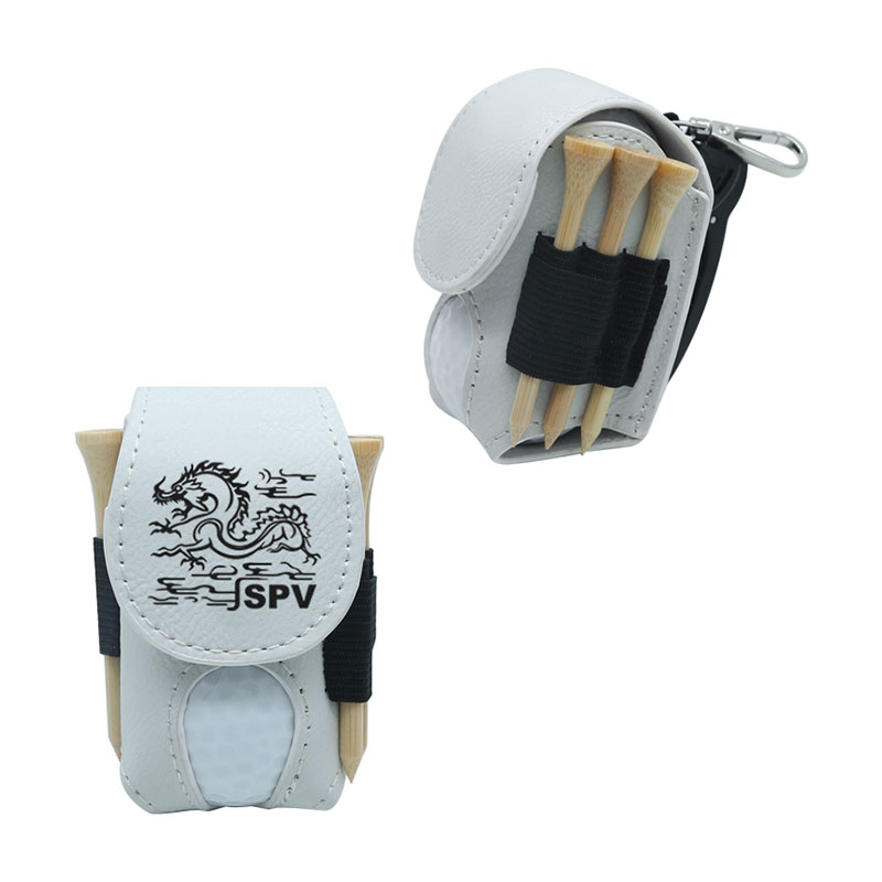 Laserable Leatherette Golf Ball Holder cum V lignea Tees