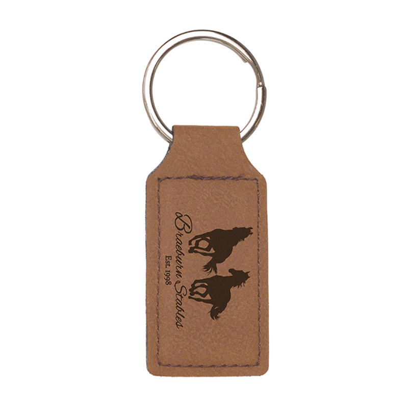 Laserable Leatherette Rectangulum Keychain
