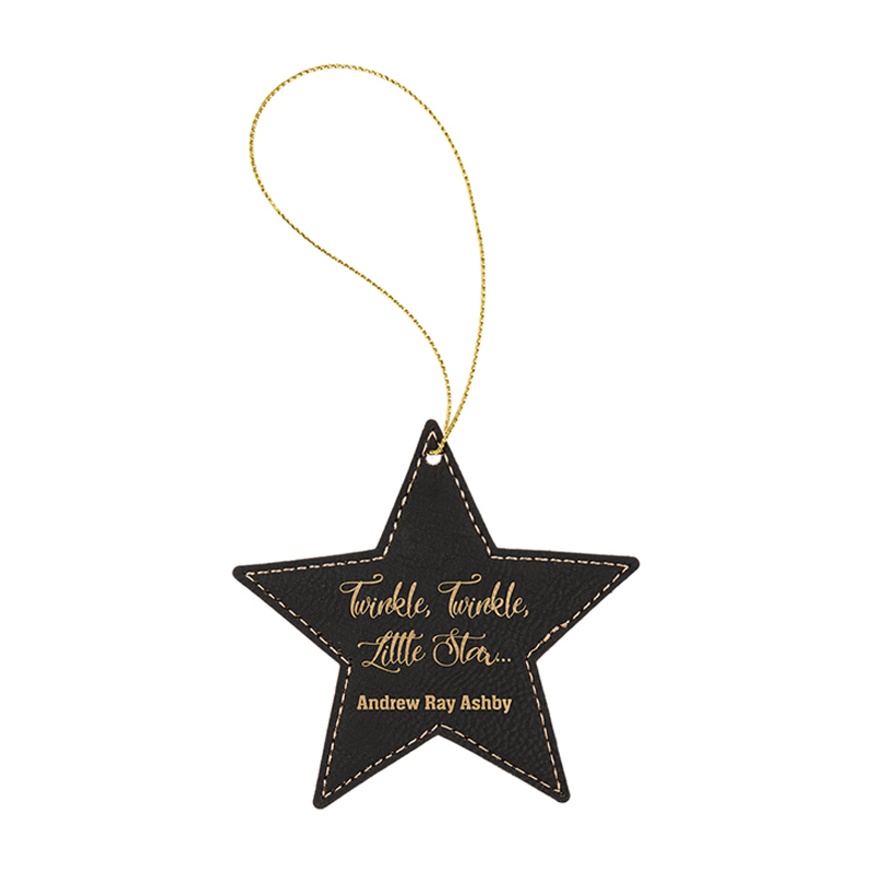 Laserable Leatherette Star Ornament