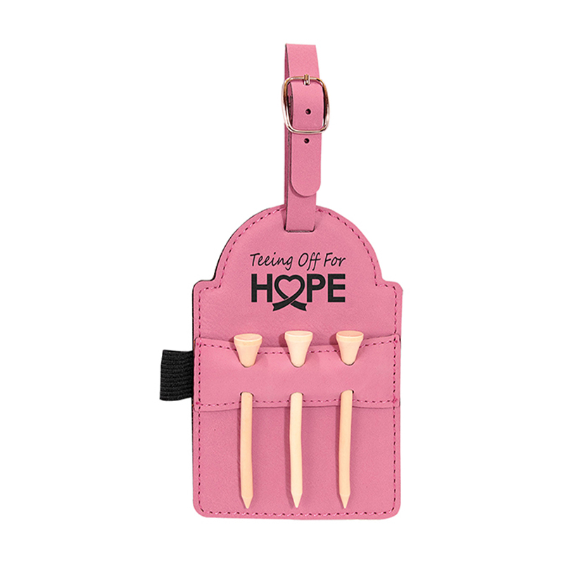 Laserable Leatherette Golf Bag Tag cum Tees