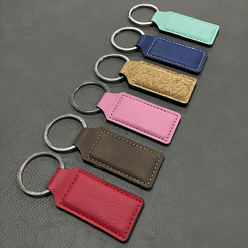 Laserable Leatherette Rectangulum Keychains cum Oiled Edge
