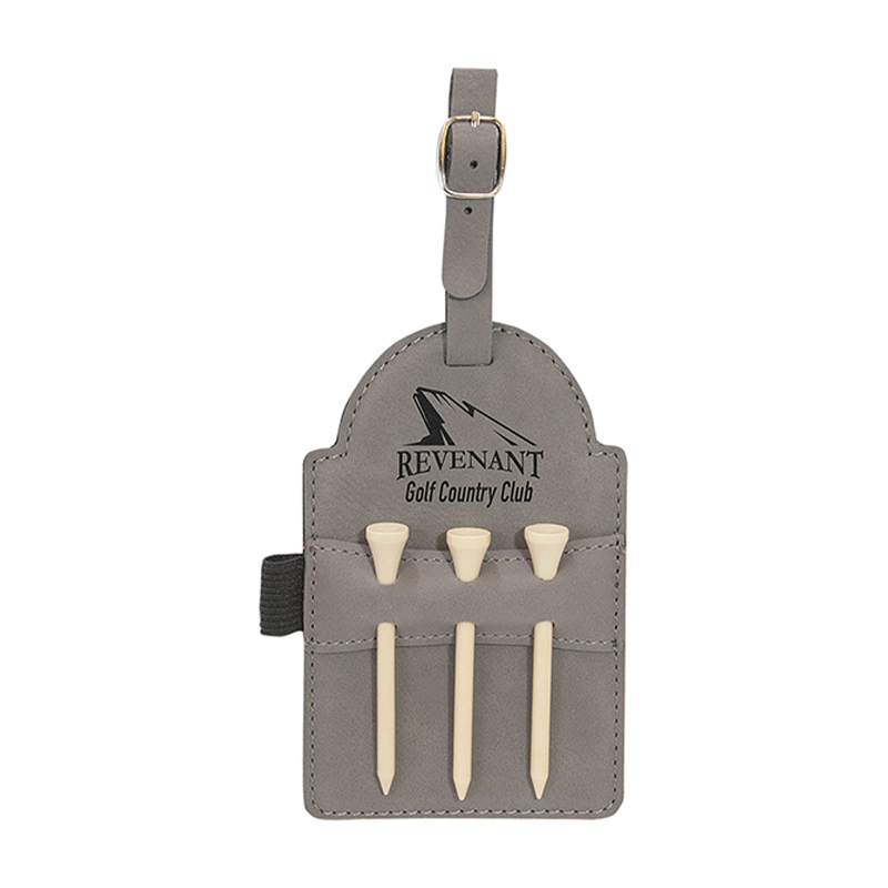 Laserable Leatherette Golf Bag Tag cum Tees