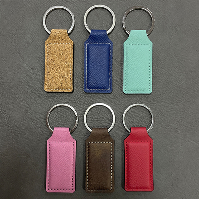 Laserable Leatherette Rectangulum Keychains cum Oiled Edge