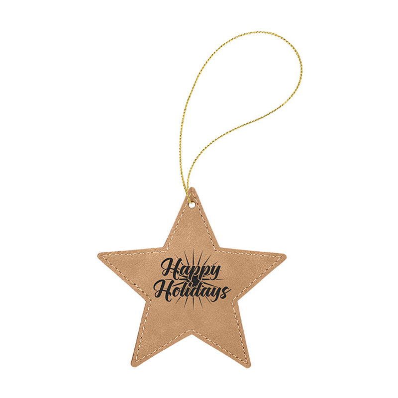 Laserable Leatherette Star Ornament