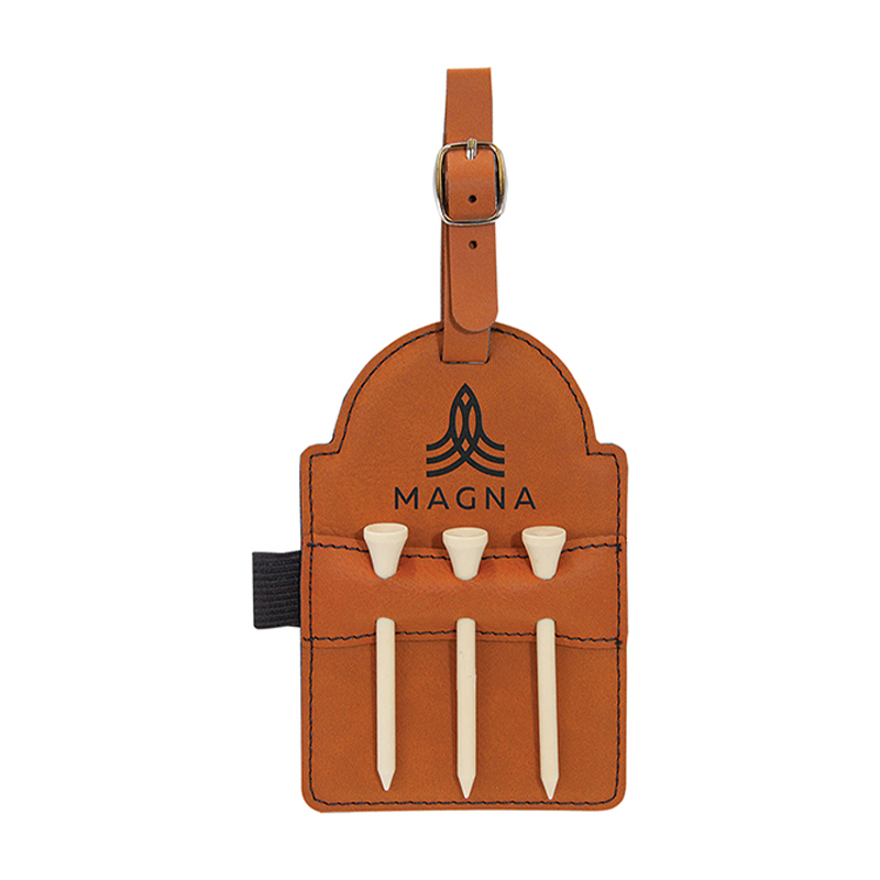 Laserable Leatherette Golf Bag Tag cum Tees