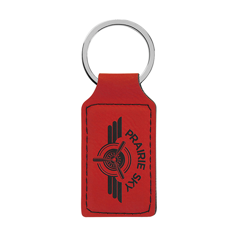 Laserable Leatherette Rectangulum Keychain