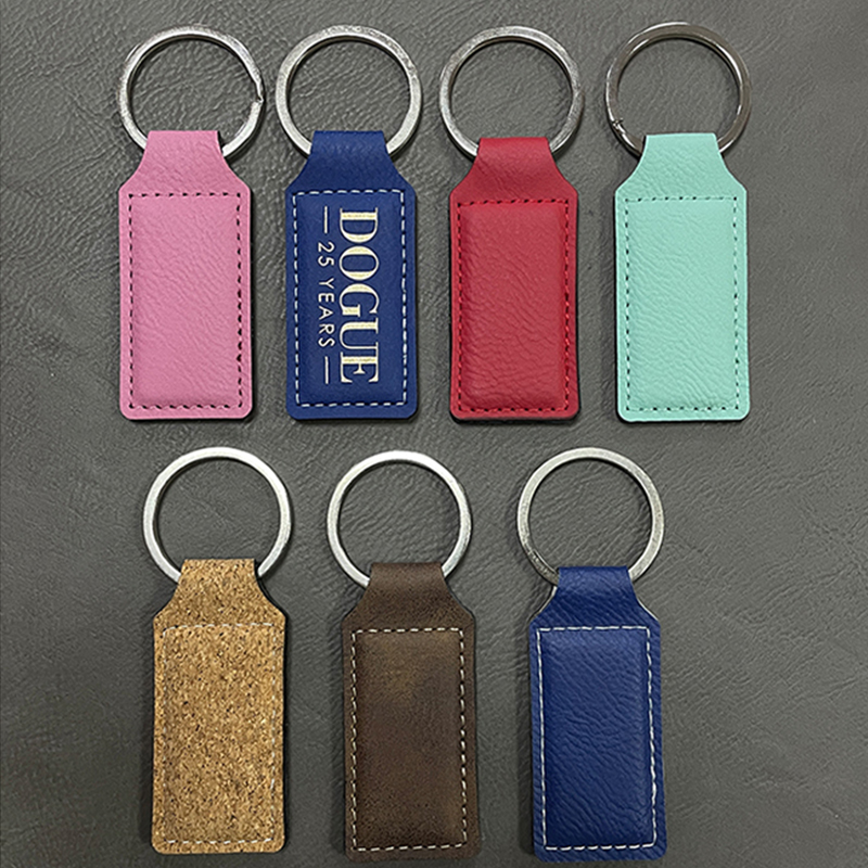 Laserable Leatherette Rectangulum Keychains cum Oiled Edge