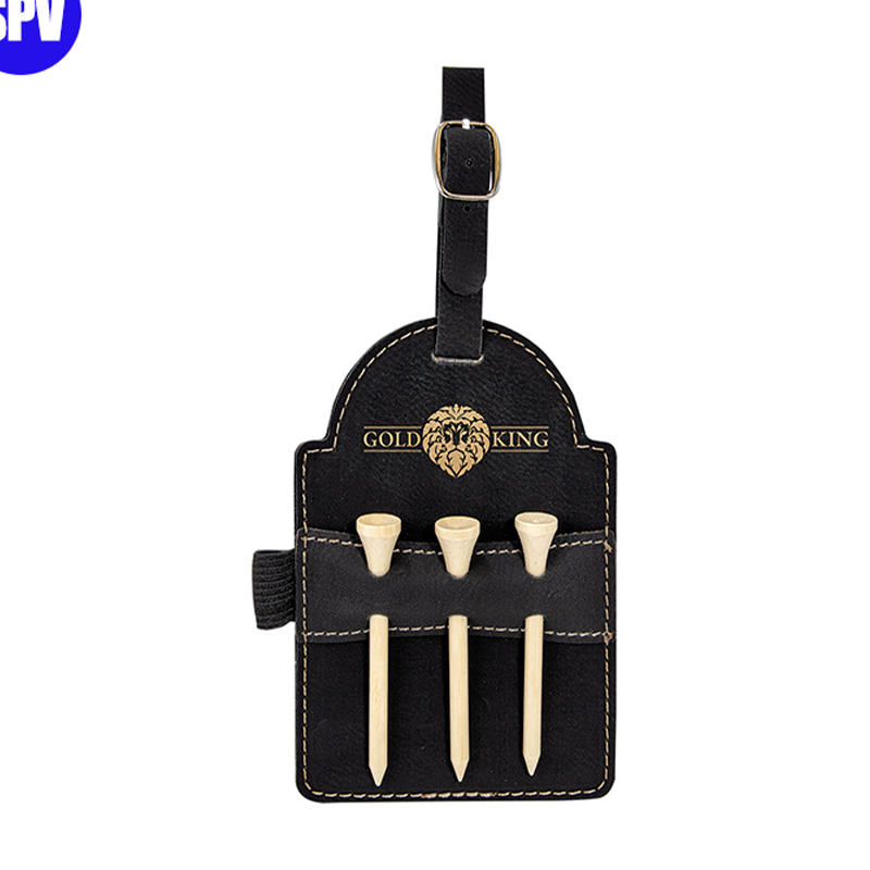 Laserable Leatherette Golf Bag Tag cum Tees