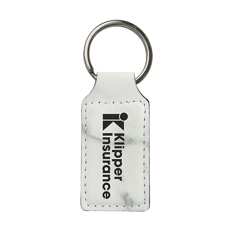 Laserable Leatherette Rectangulum Keychain
