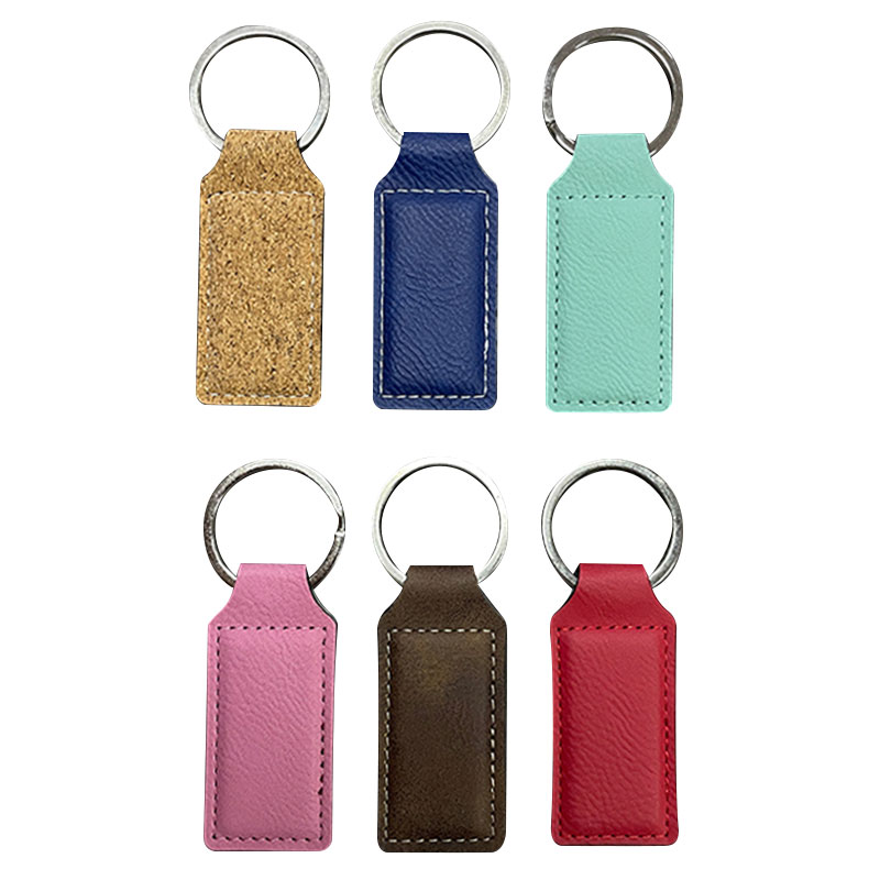 Laserable Leatherette Rectangulum Keychains cum Oiled Edge