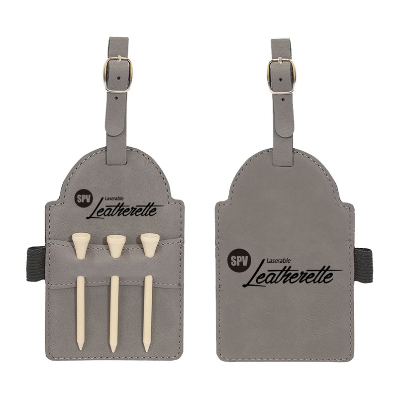 Laserable Leatherette Golf Bag Tag cum Tees