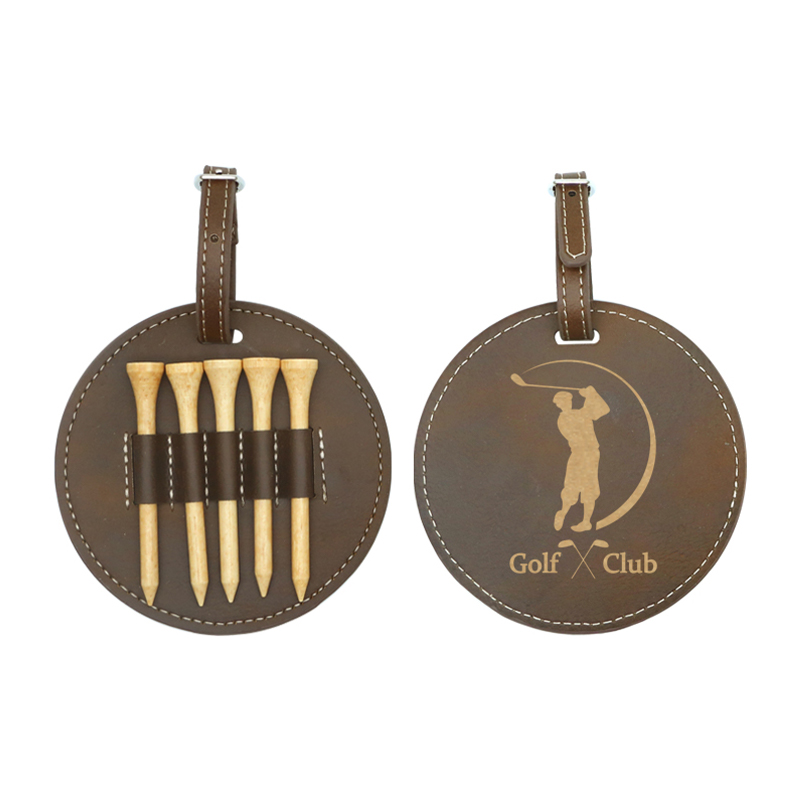 Laserable Leatherette circa Golf Bag Tag cum V lignea Tees