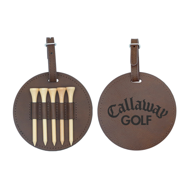 Laserable Leatherette circa Golf Bag Tag cum V lignea Tees
