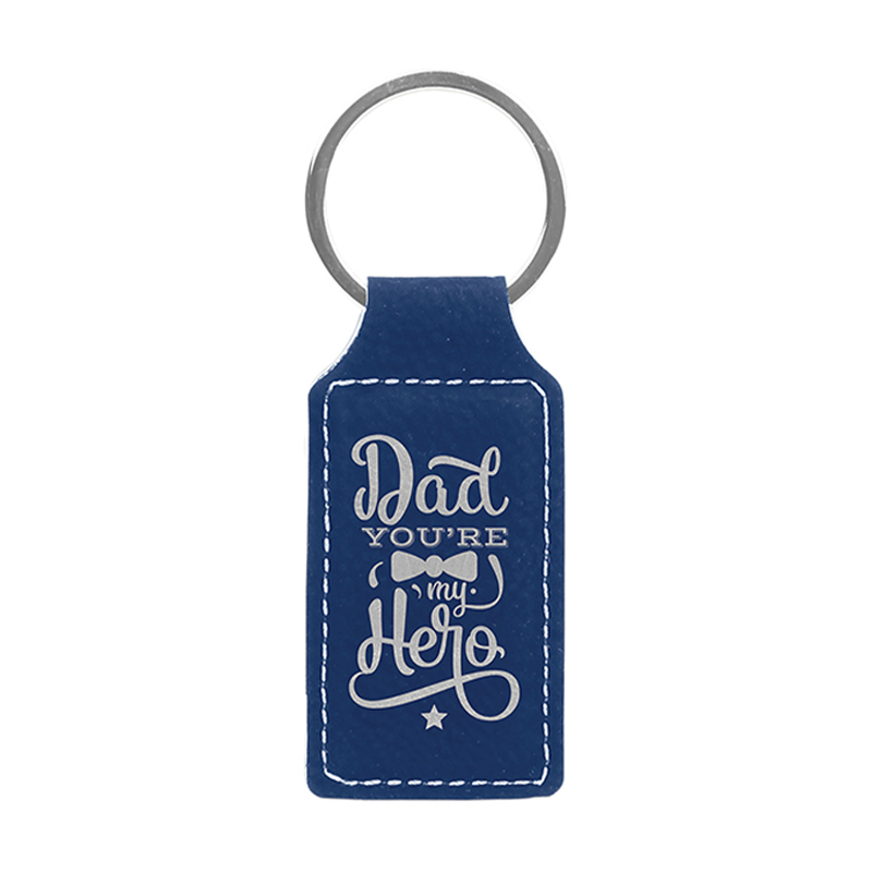 Laserable Leatherette Rectangulum Keychain