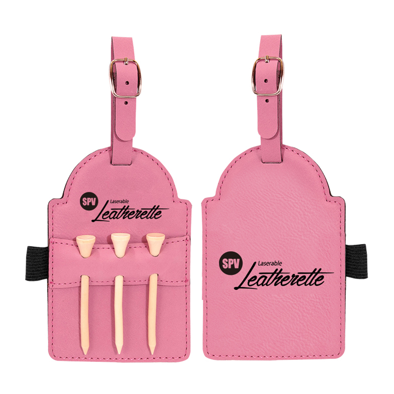 Laserable Leatherette Golf Bag Tag cum Tees