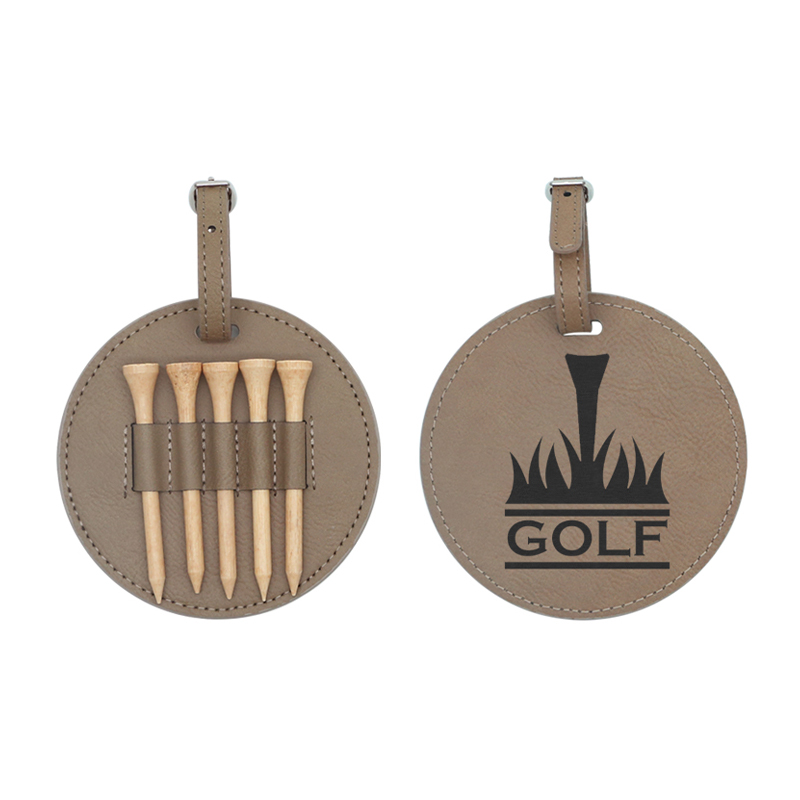 Laserable Leatherette circa Golf Bag Tag cum V lignea Tees