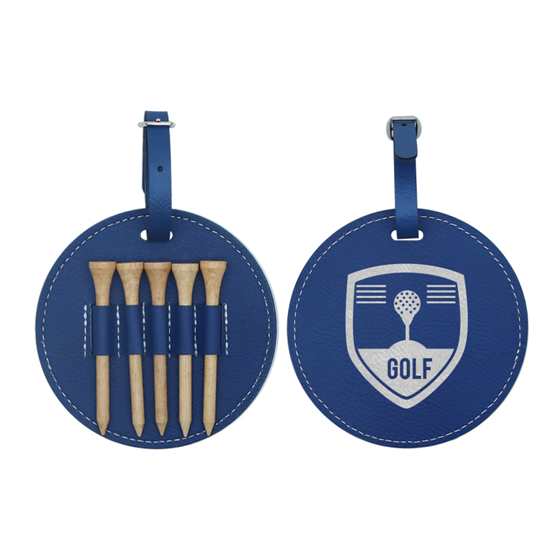 Laserable Leatherette circa Golf Bag Tag cum V lignea Tees