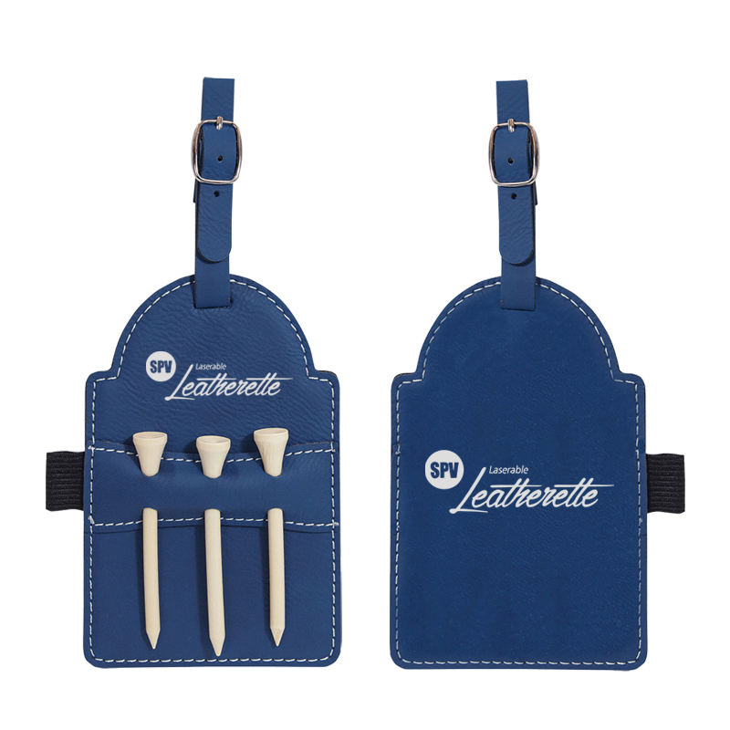 Laserable Leatherette Golf Bag Tag cum Tees