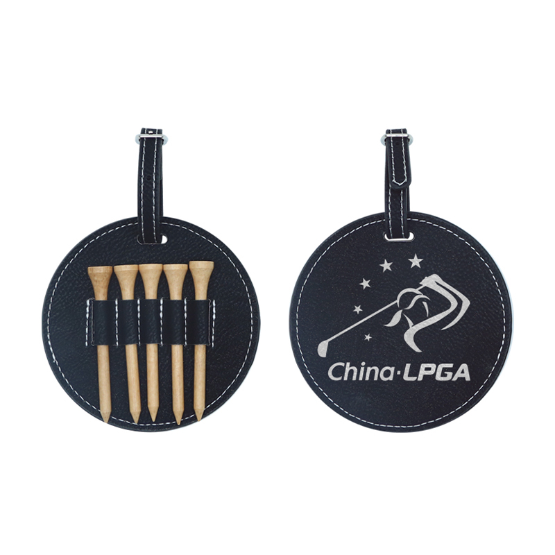 Laserable Leatherette circa Golf Bag Tag cum V lignea Tees