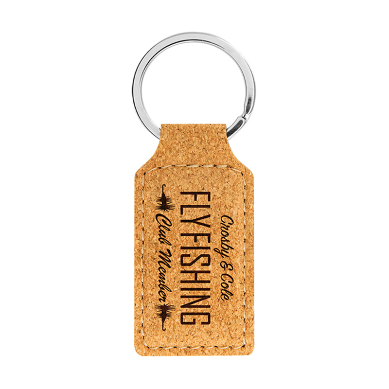 Laserable Leatherette Rectangulum Keychain