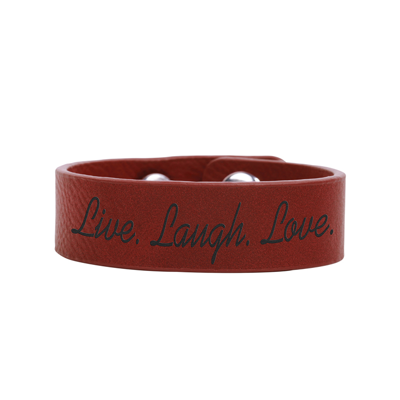 8 1/2' x 3/4' Laserable Leatherette Cuff Bracelet