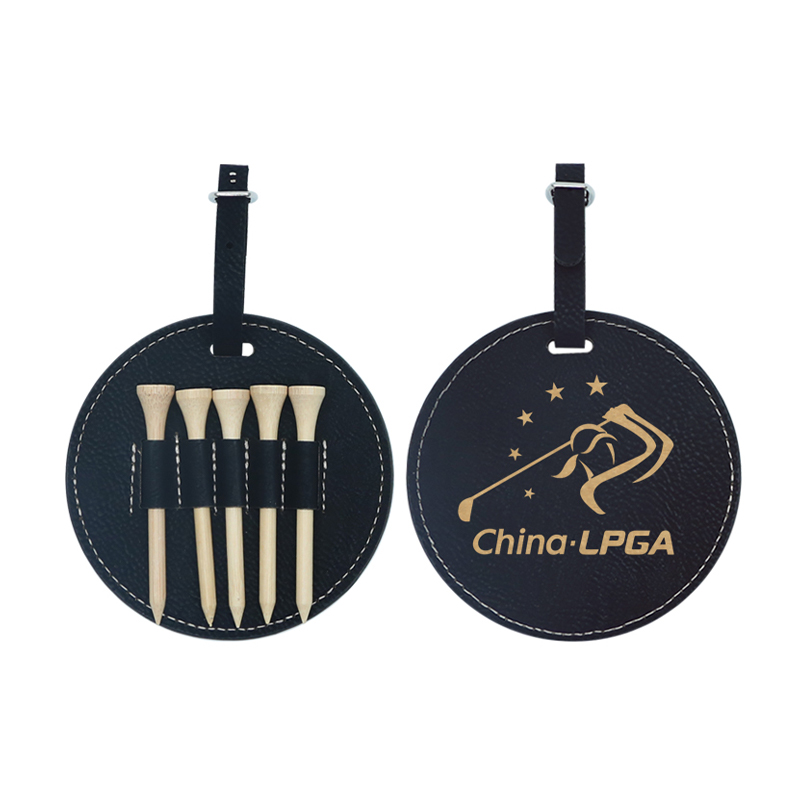Laserable Leatherette circa Golf Bag Tag cum V lignea Tees