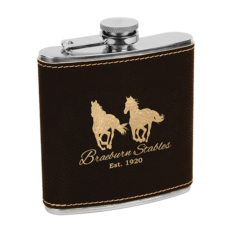 Laserable Leatherette Flasks