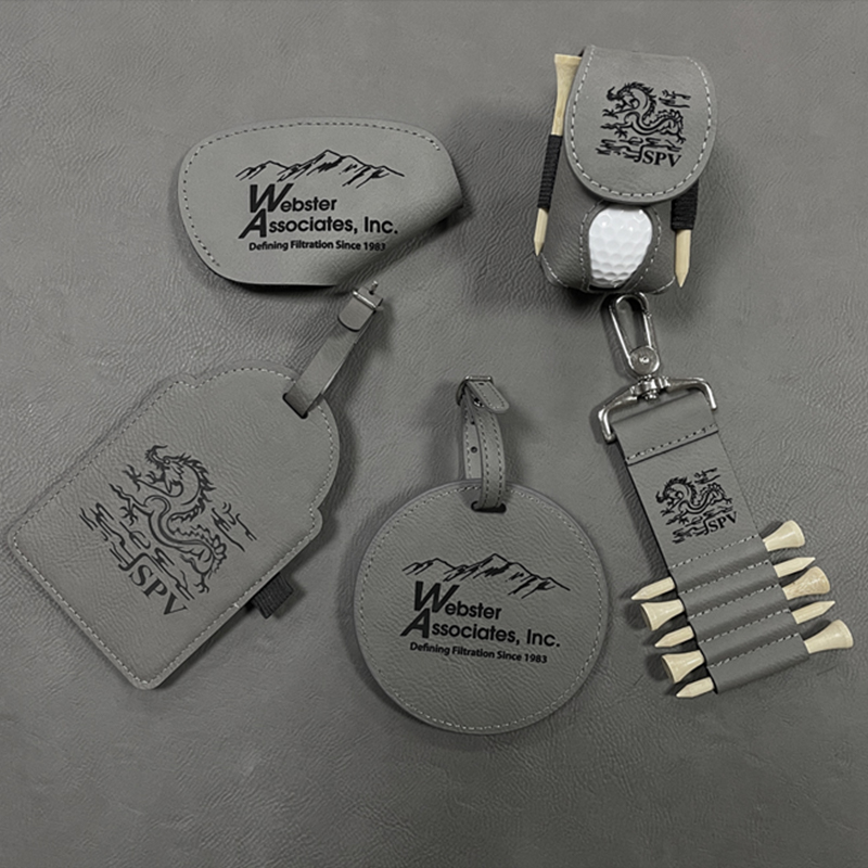 Laserable Leatherette Golf Bag Tag cum Tees