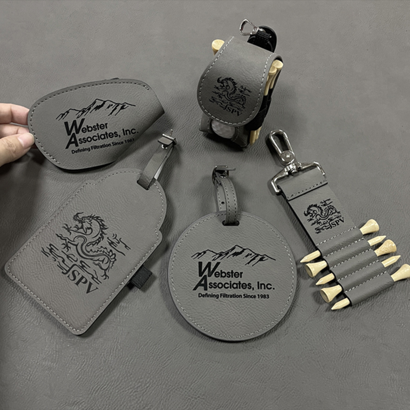 Laserable Leatherette Golf Bag Tag cum Tees