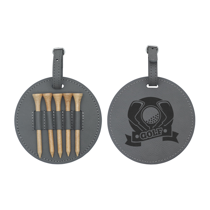 Laserable Leatherette circa Golf Bag Tag cum V lignea Tees