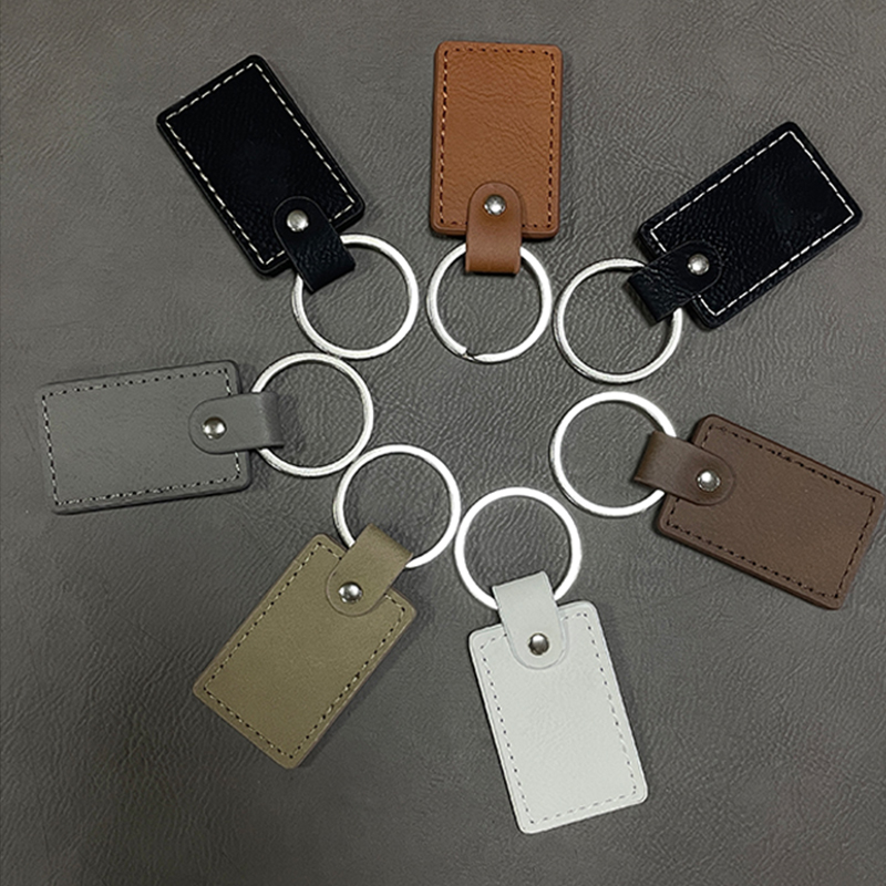 Laserable Leatherette Rectangulum Keychains cum Oiled Edge