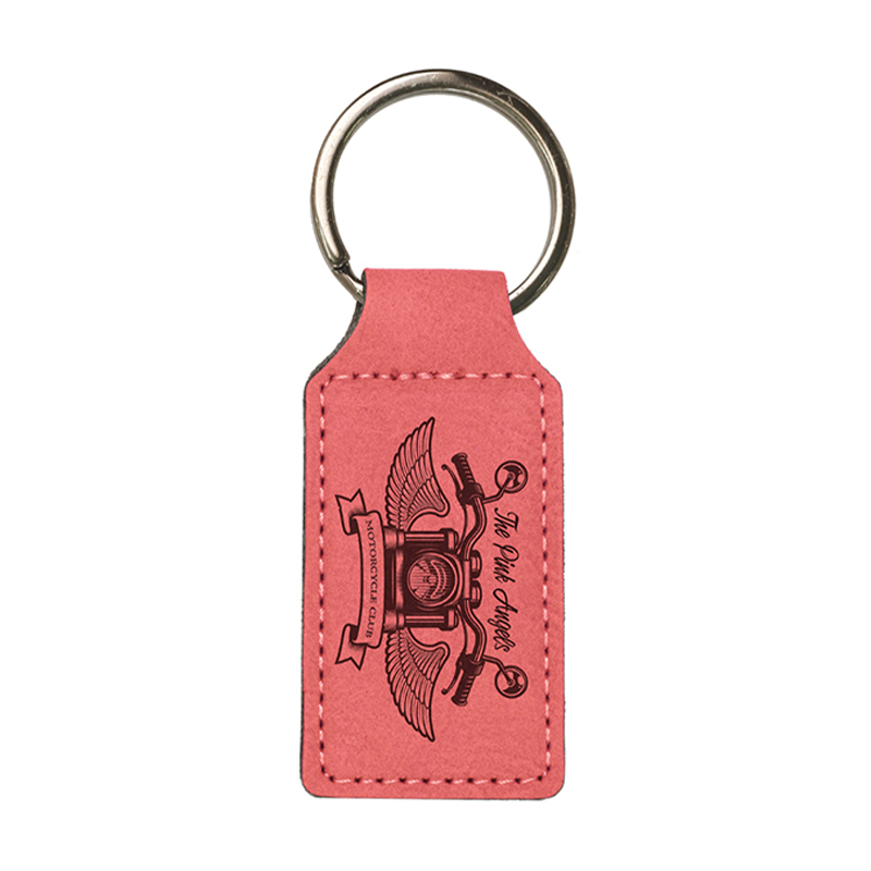 Laserable Leatherette Rectangulum Keychain