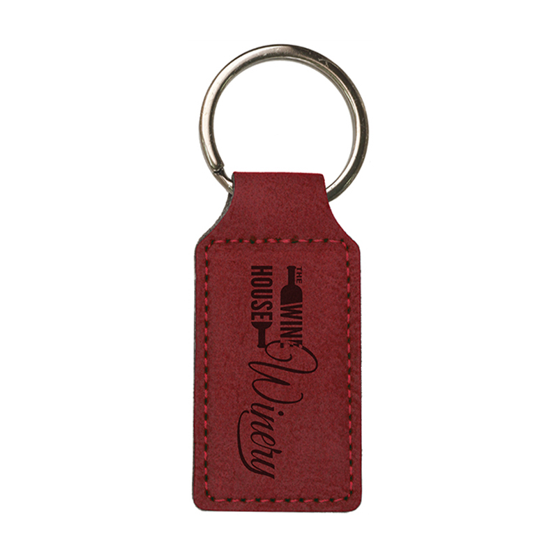 Laserable Leatherette Rectangulum Keychain