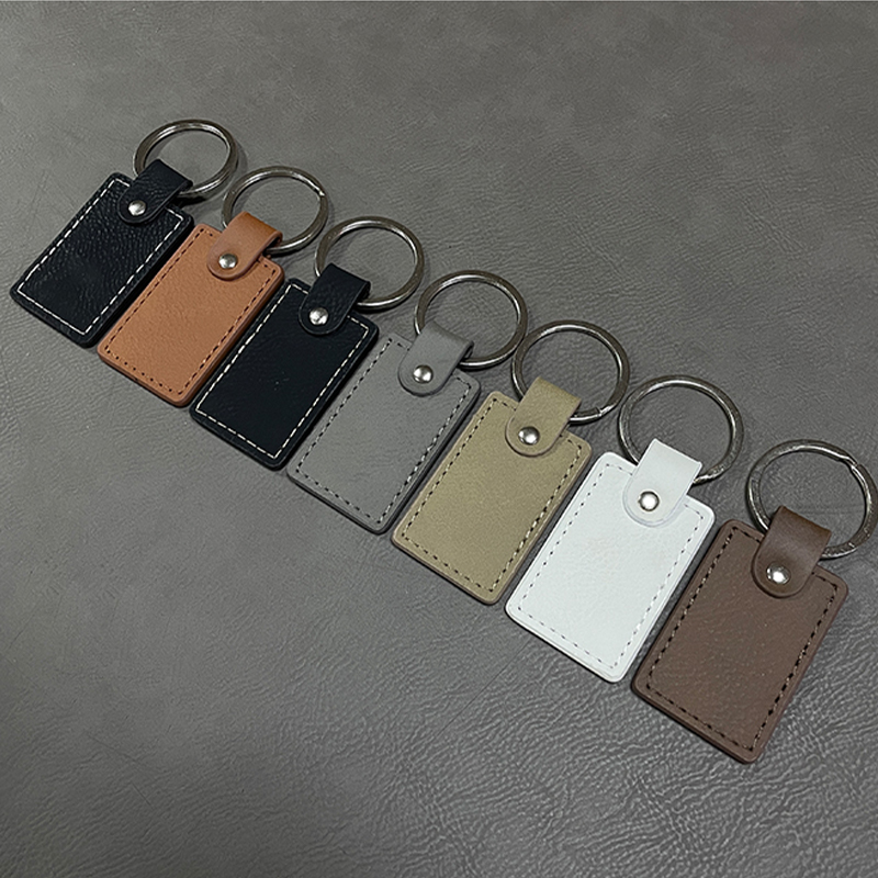 Laserable Leatherette Rectangulum Keychains cum Oiled Edge
