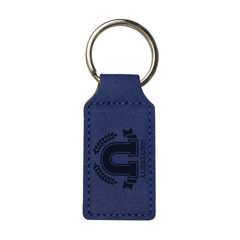 Laserable Leatherette Rectangulum Keychain