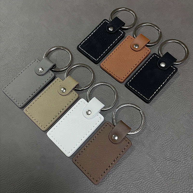 Laserable Leatherette Rectangulum Keychains cum Oiled Edge